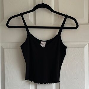 Destined Black Ribbed Camisole Top